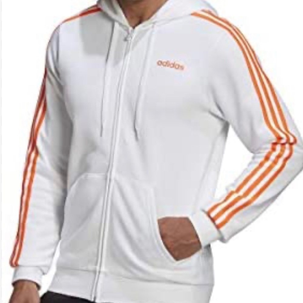 adidas Men's Essentials 3-Stripes Fleece Zip-up Hoodie NWT XL